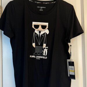 New Womens Karl Lagerfeld Short Sleeve Tee